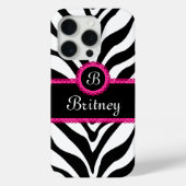 Name der Zebra Print Monogram Case-Mate iPhone Hülle (Rückseite)