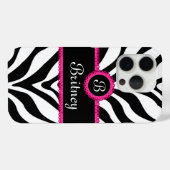 Name der Zebra Print Monogram Case-Mate iPhone Hülle (Rückseite (Horizontal))