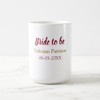 Name der zukünftigen Braut Datum goldene marone Ju Kaffeetasse