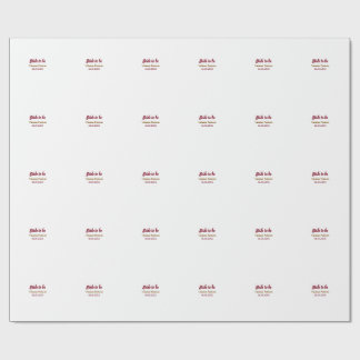 Name der zukünftigen Braut Datum goldene marron Br Geschenkpapier