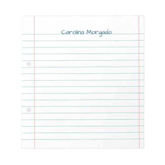 Name der zurückgebliebene Schulleiter Notizblock (Vorderseite)