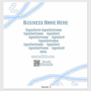 Name der Zutaten Name Firmenname Website QR-Code h Aufkleber