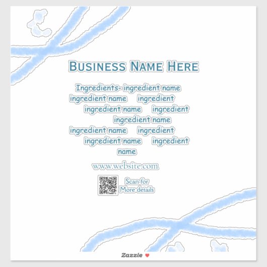 Name der Zutaten Name Firmenname Website QR-Code h Aufkleber (Blatt)