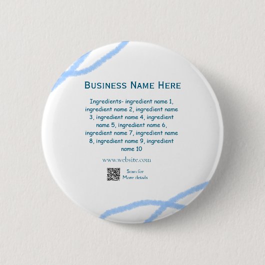 Name der Zutaten Name Firmenname Website QR-Code h Button (Vorderseite)