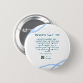 Name der Zutaten Name Firmenname Website QR-Code h Button (Vorne & Hinten)