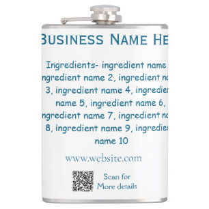 Name der Zutaten Name Firmenname Website QR-Code h Flachmann