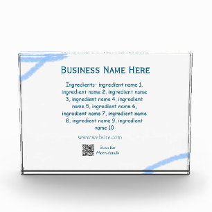 Name der Zutaten Name Firmenname Website QR-Code h Fotoblock