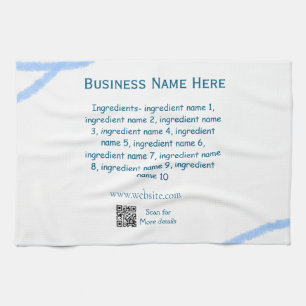 Name der Zutaten Name Firmenname Website QR-Code h Geschirrtuch