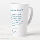 Name der Zutaten Name Firmenname Website QR-Code h Milchtasse (Rechte Ecke)