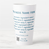 Name der Zutaten Name Firmenname Website QR-Code h Milchtasse (Vorderseite)
