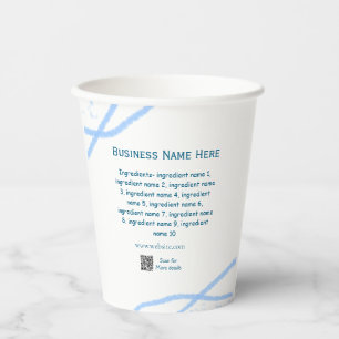 Name der Zutaten Name Firmenname Website QR-Code h Pappbecher