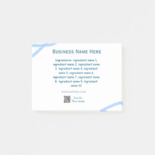 Name der Zutaten Name Firmenname Website QR-Code h Post-it Klebezettel