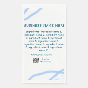 Name der Zutaten Name Firmenname Website QR-Code h Serviette