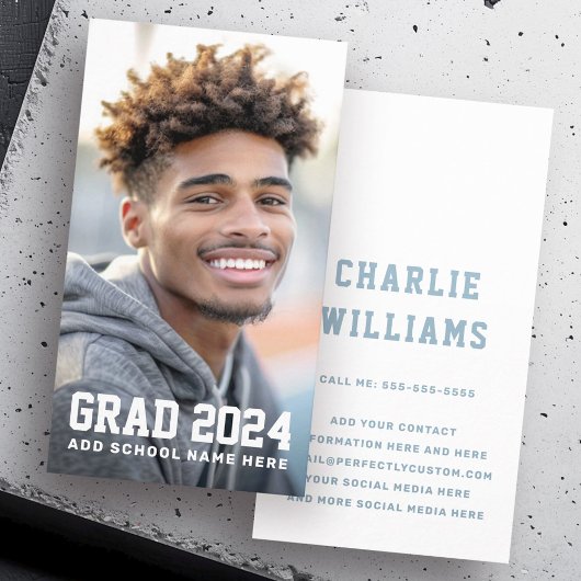 Name des Abschlusses des Fotos Visitenkarte