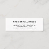 Name des Abschlusses Modernes, trendy Script Mini Visitenkarte (Rückseite)