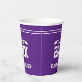 Name des Absolventen: Royal Lila und weißer Abschl Pappbecher (Rechts)