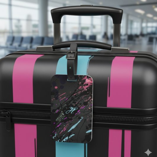 Name des Abstrakten Farbmonogramms für den Spritze Gepäckanhänger