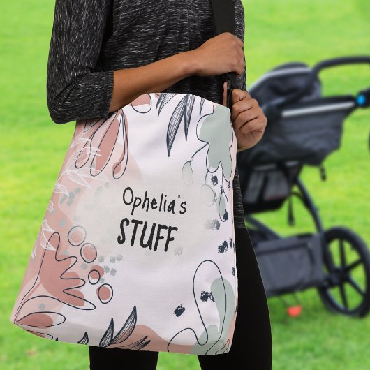 Name des Abstrakten Musters Boho Chic Tragetaschen Mit Langen Trägern