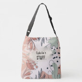 Name des Abstrakten Musters Boho Chic Tragetaschen Mit Langen Trägern (Rückseite)