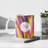Name des abstrakten Rainbow-Gradient-Monogramms Kaffeetasse