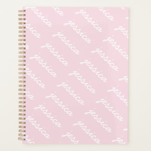 Name des Add-ons Rosa Kursiv | PERSONALISIERT Planer (Vorderseite)