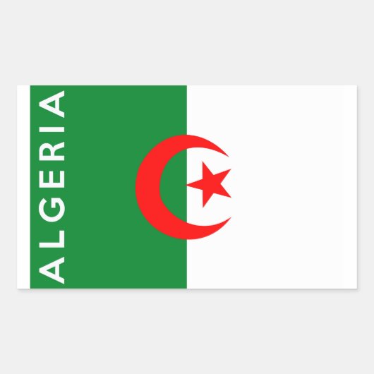 Name des algerischen Landes Rechteckiger Aufkleber (Vorderseite)