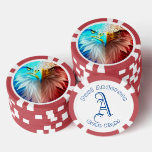 Name des amerikanischen Adlers und Monogramm Pokerchips