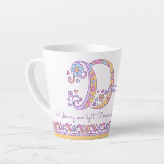 Name des Anfangsbuchstabens D bedeutet Monogramm L Milchtasse (Linke Ecke)