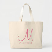 Name des Anfangsbuchstabens des Monogramms des gro Jumbo Stoffbeutel (Vorne)