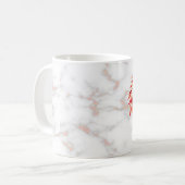 Name des Anfangsbuchstabens Floral Laurel Monogram Kaffeetasse (Vorderseite Links)