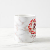 Name des Anfangsbuchstabens Floral Laurel Monogram Kaffeetasse (Mittel)