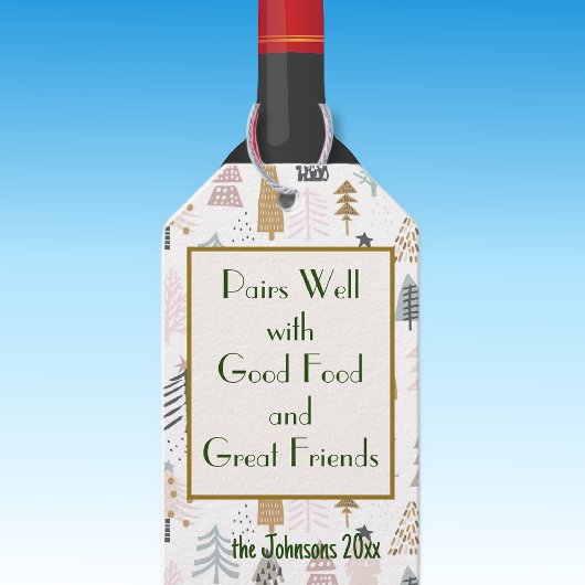Name des Angebots | Winterurlaub Weinflasche Geschenkanhänger