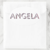 Name des Angela-Aufklebers Ovaler Aufkleber (Tasche)