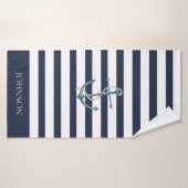 Name des Ankerpunkts der Nautic Navy White Stripes Badehandtuch (Badehandtuch)