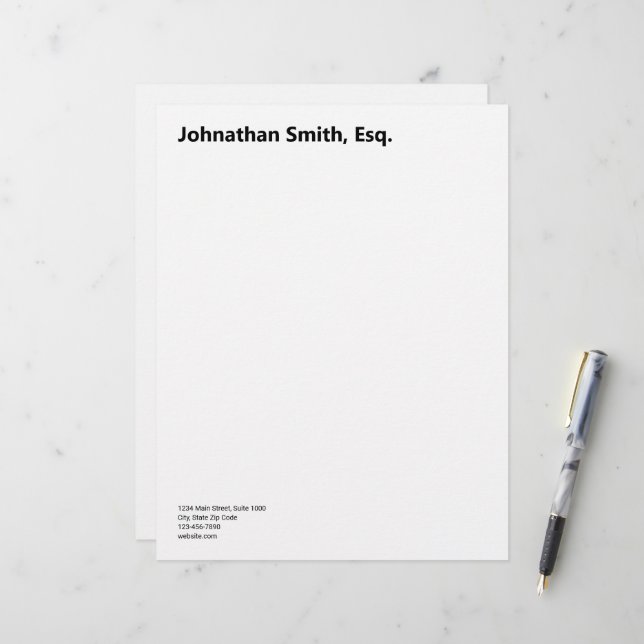 Name des Anwalts in Fettschrift & Kontaktinformati Briefbogen (Vorderseite/Rückseite Beispiel)
