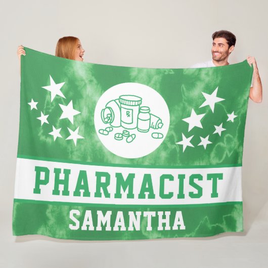 Name des Apothekers der personalisierten grünen Ge Fleecedecke (Beispiel)