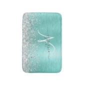 Name des aquamarin gebürsteten Metalls Silber Glit Badematte (Vorderseite Vertikal)