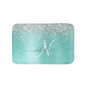 Name des aquamarin gebürsteten Metalls Silber Glit Badematte (Vorderseite)