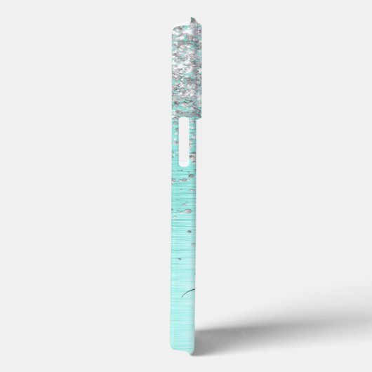 Name des aquamarin gebürsteten Metalls Silber Glit Case-Mate iPhone Hülle (Rückseite / Rechts)