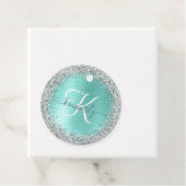 Name des aquamarin gebürsteten Metalls Silber Glit Geschenkanhänger (Beispiel)