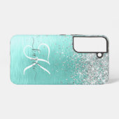 Name des aquamarin gebürsteten Metalls Silber Glit Samsung Galaxy Hülle (Rückseite (Horizontal))