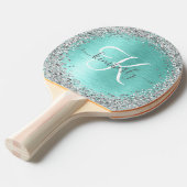Name des aquamarin gebürsteten Metalls Silber Glit Tischtennis Schläger (Vorderseite)