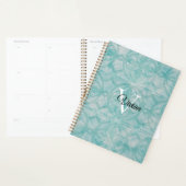 Name des aquamarinen Batik Elegant Monogramms Planer (Anzeige)