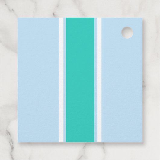 Name des aquamarinen dicken Streifens Geschenkanhänger (Rückseite)