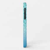 Name des Aquamarinen Glitzer Personalisiert Case-Mate iPhone Hülle (Hinten/Links)
