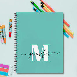 Name des aquamarinen Personalisierten Sketchbook M Notizblock