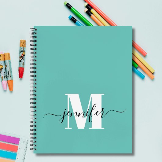 Name des aquamarinen Personalisierten Sketchbook M Notizblock