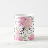 Name des Aquarells Floral Gold Monogram Kaffeetasse (Mittel)