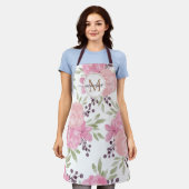 Name des Aquarells Floral Gold Monogram Schürze (Getragen)
