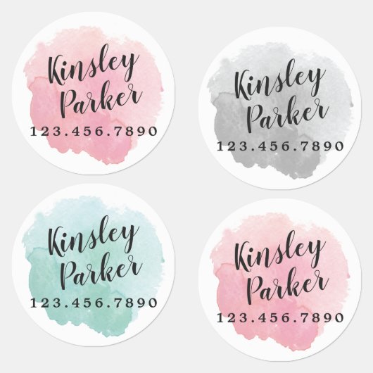 Name des Aquarellskriptes Eisen Etiketten (Gruppe)